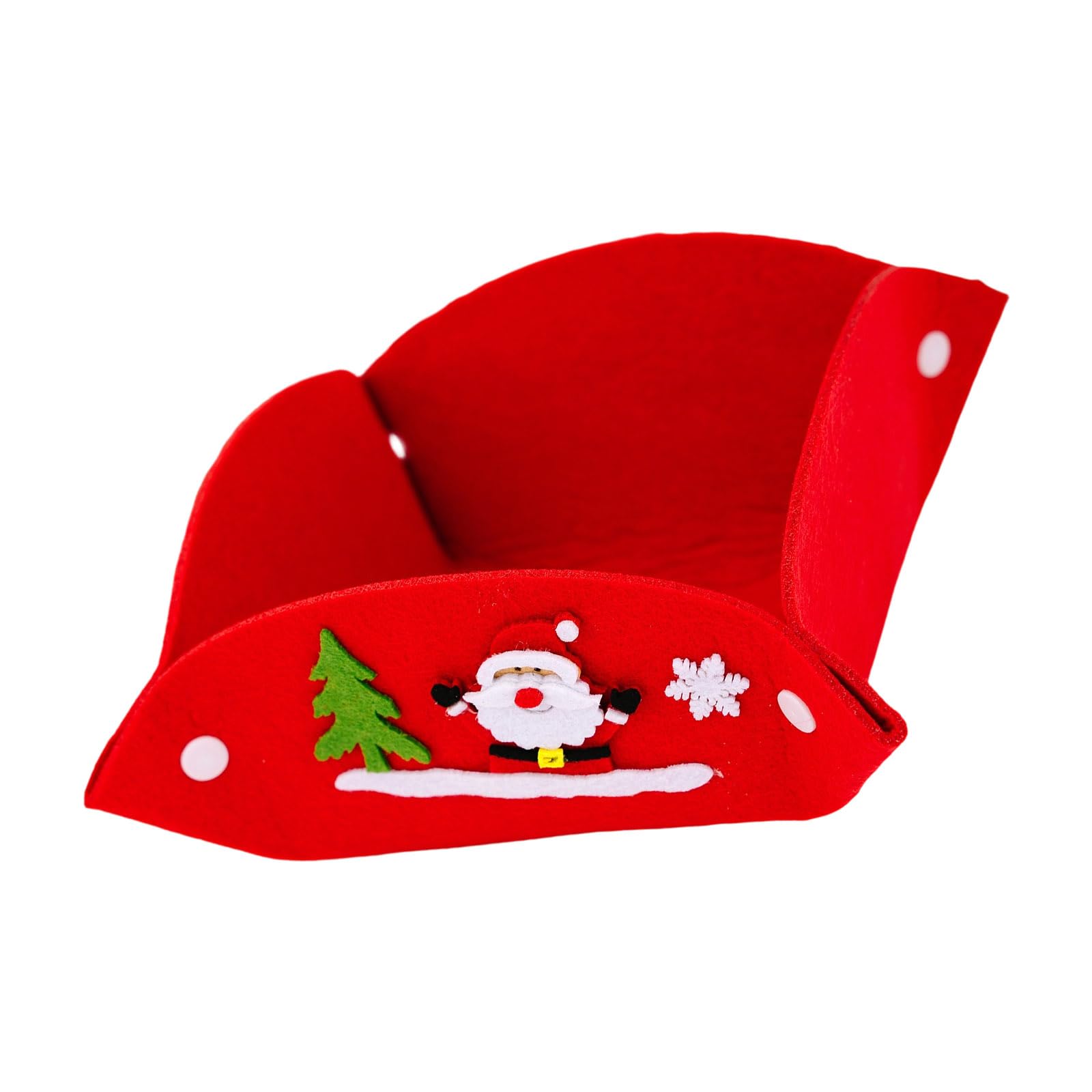 Shntig A Christmas Holder Nonwoven Fabric Foldable Candy Box For Holiday Table Setup, Treat Display Nd Home Decor Festive Candy Holder Holiday Box Red Tabletop Decor Nonwoven Treat Container Party