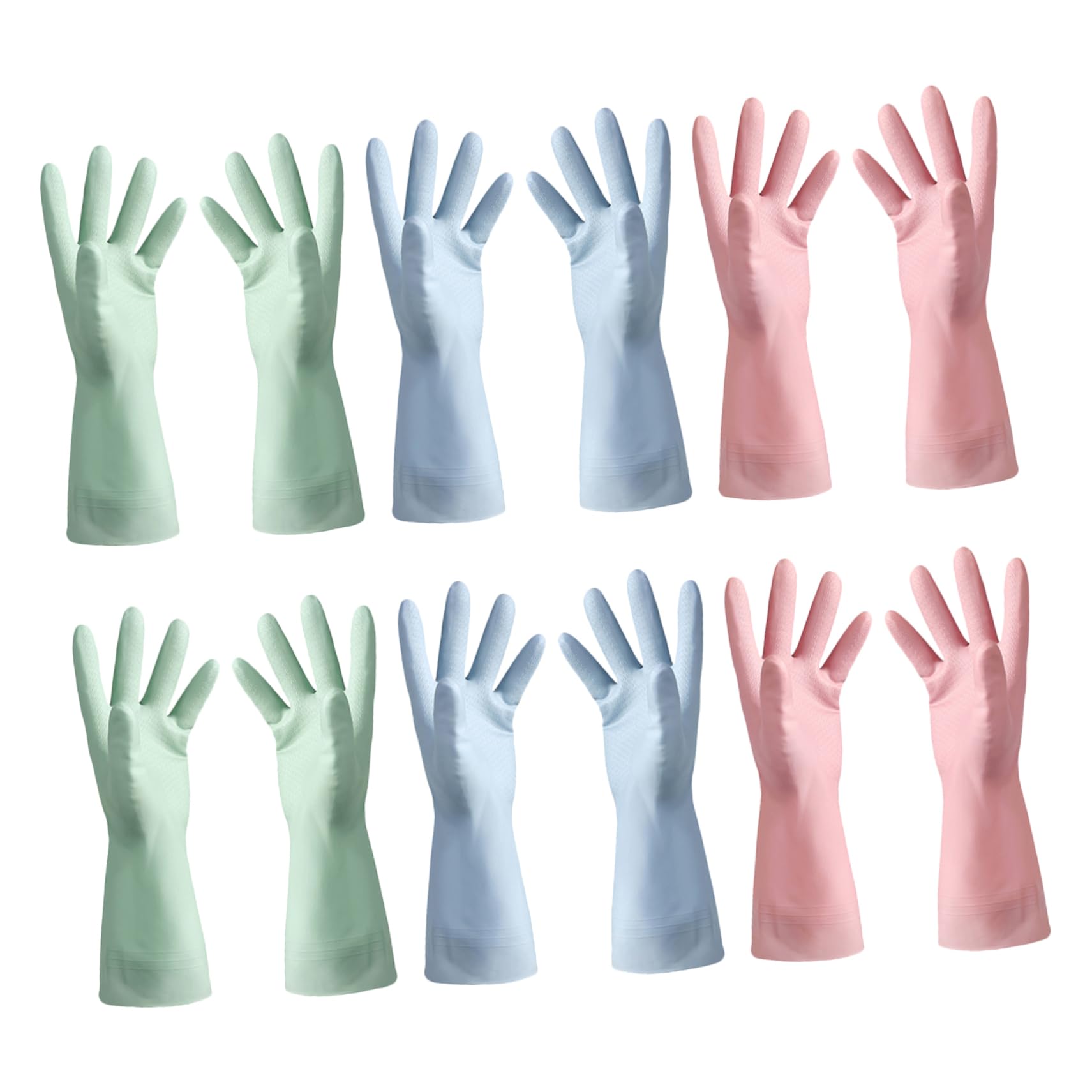 Yardwe 6paia Guanti da Cucina in PVC Impermeabili e Riutilizzabili Pervare i Piatti Presa Antiscivolo Adatti per Pulizia Domestica Faccende Quotidiane