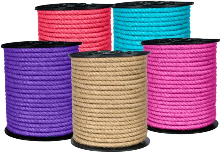KIS Premium Natural Jute Rope 6MM (1/4 Inch 50 FT), Smell Free, Crafts