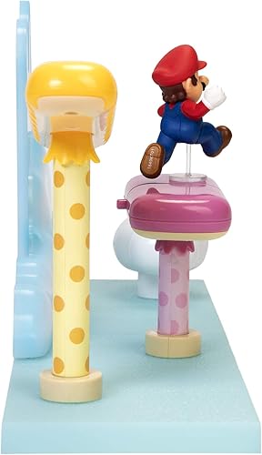 Miniatura 3 de Super Mario Cloud World Diorama Set con figura de acción Running Mario de 2.5 pulgadas