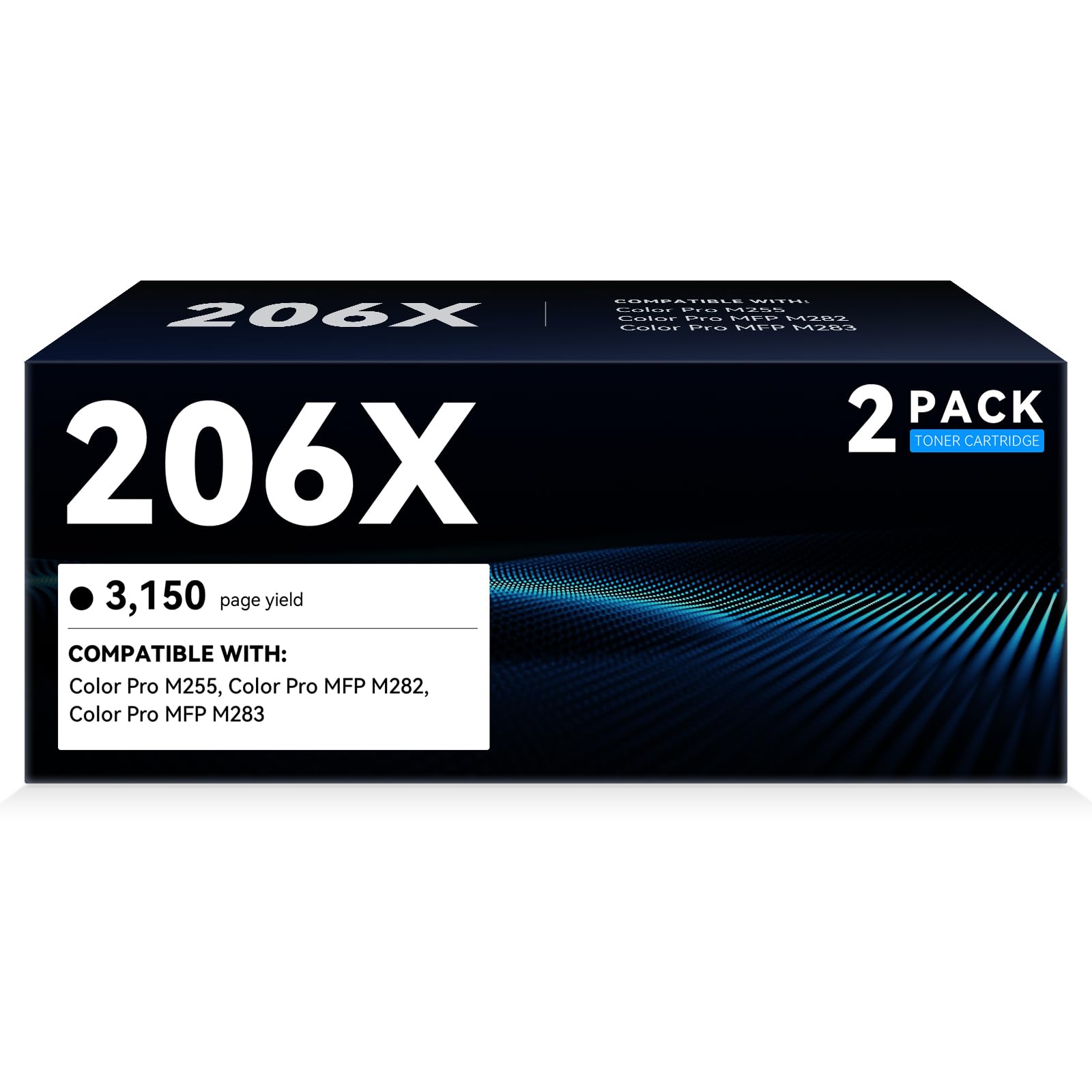 206X Black high-Yield Toner Cartridge Compatible Replacement for HP 206X 206A Black Toner Works with Color LaserJet Pro MFP M283fdw M283cdw M283fdn M282nw M255dw M255nw M283 M255 Printer Ink W2110X