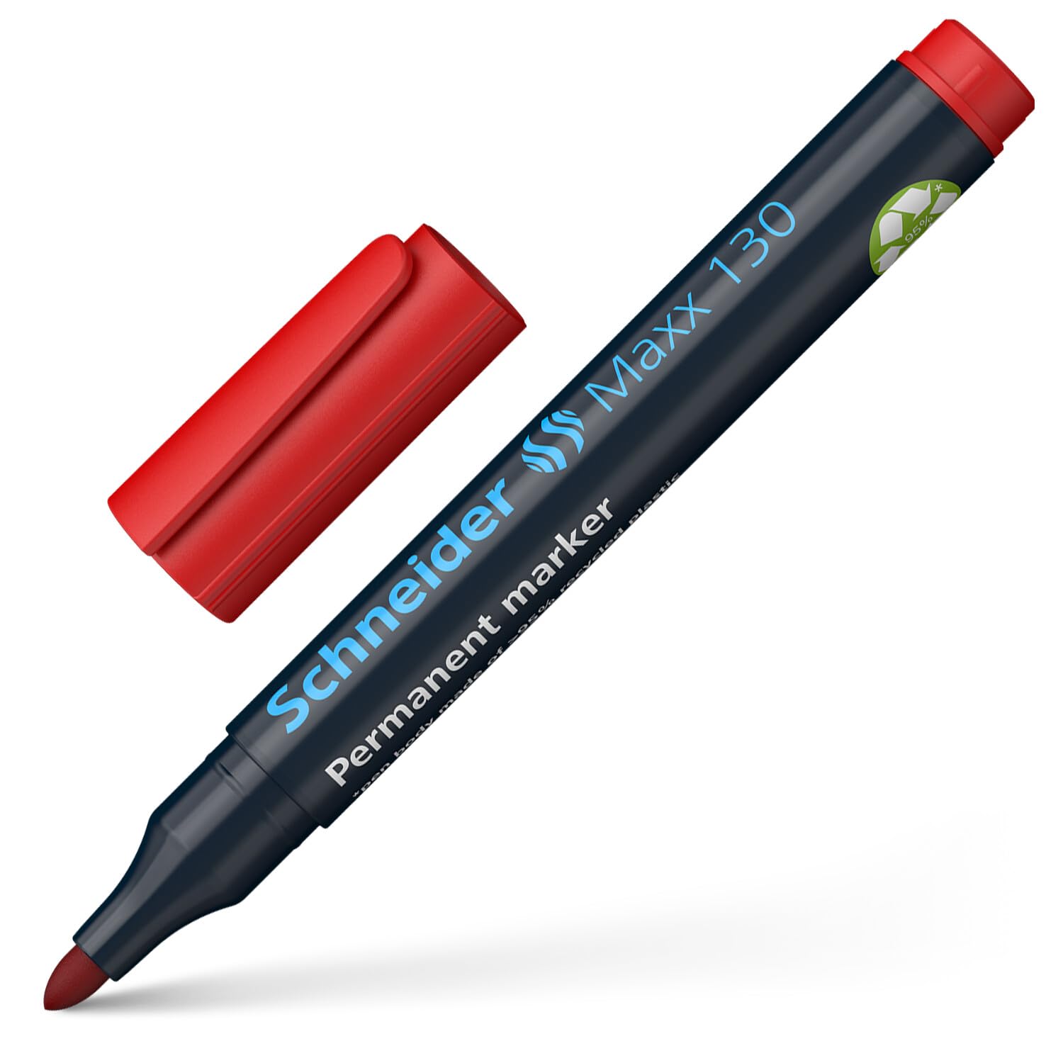 Schneider Maxx 130 Permanent Markers (Line Width 1-3 mm, Refillable) Pack of 1 Red