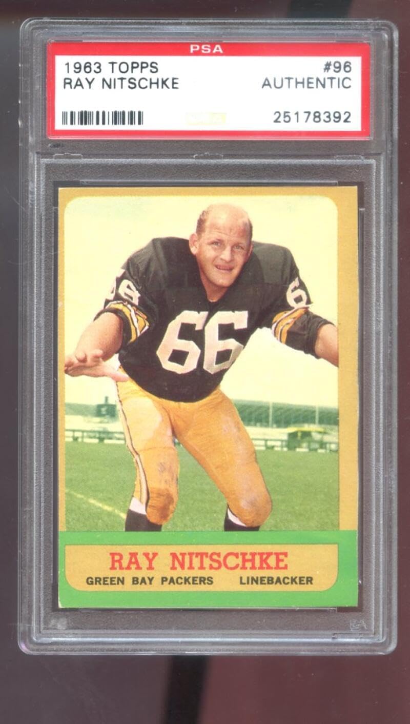 1963 Topps #96 Ray Nitschke ROOKIE RC PSA AUTHENTIC Graded Football Card NFL Green Bay Packers