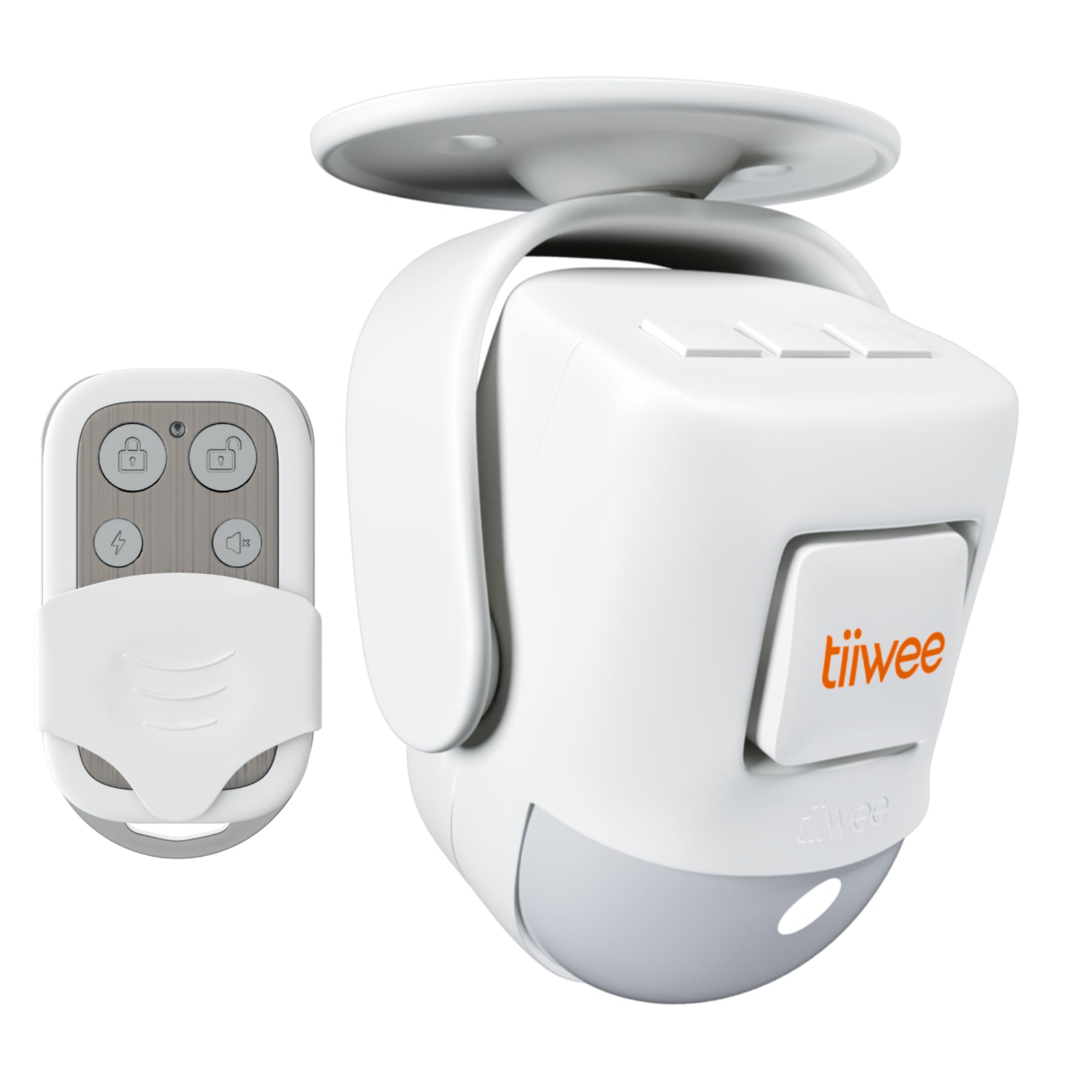 tiiwee X4 Alarma de Sensor de Movimiento PIR Antirrobo con Mando 120 dB | Sin cuotas ni suscripción, Ampliable a 10 sensores, Autónomo, sin cables