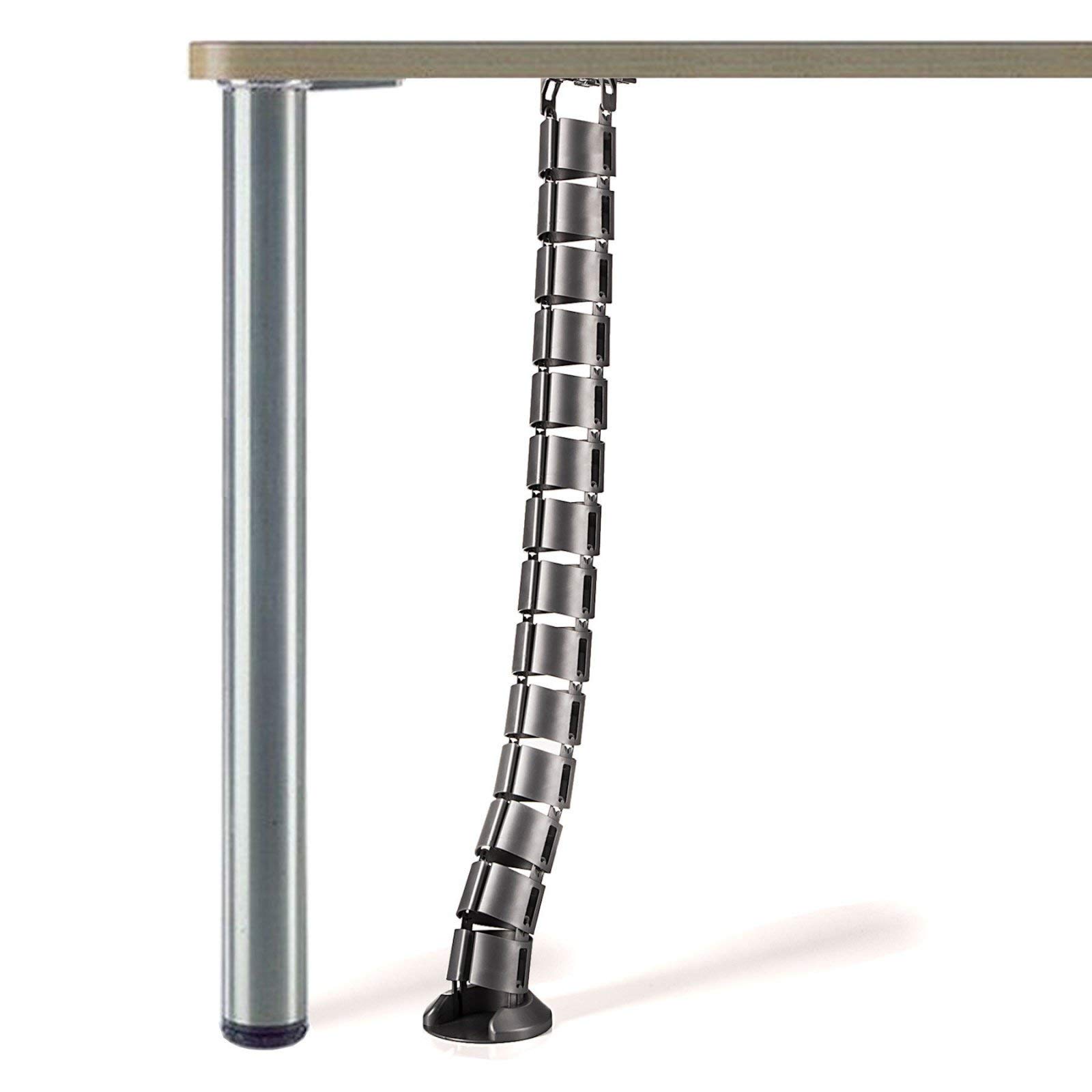 SO-TECH Schreibtisch-Kabelkanal Kabelführung, 780 mm, Ø62 mm, silbergrau