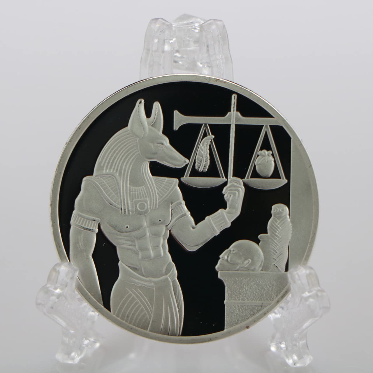 古代エジプトのオドゥーコ記念コイン、ドッグヘッドヌビス、シルバー アヌビス エジプト コイン レプリカ メダル