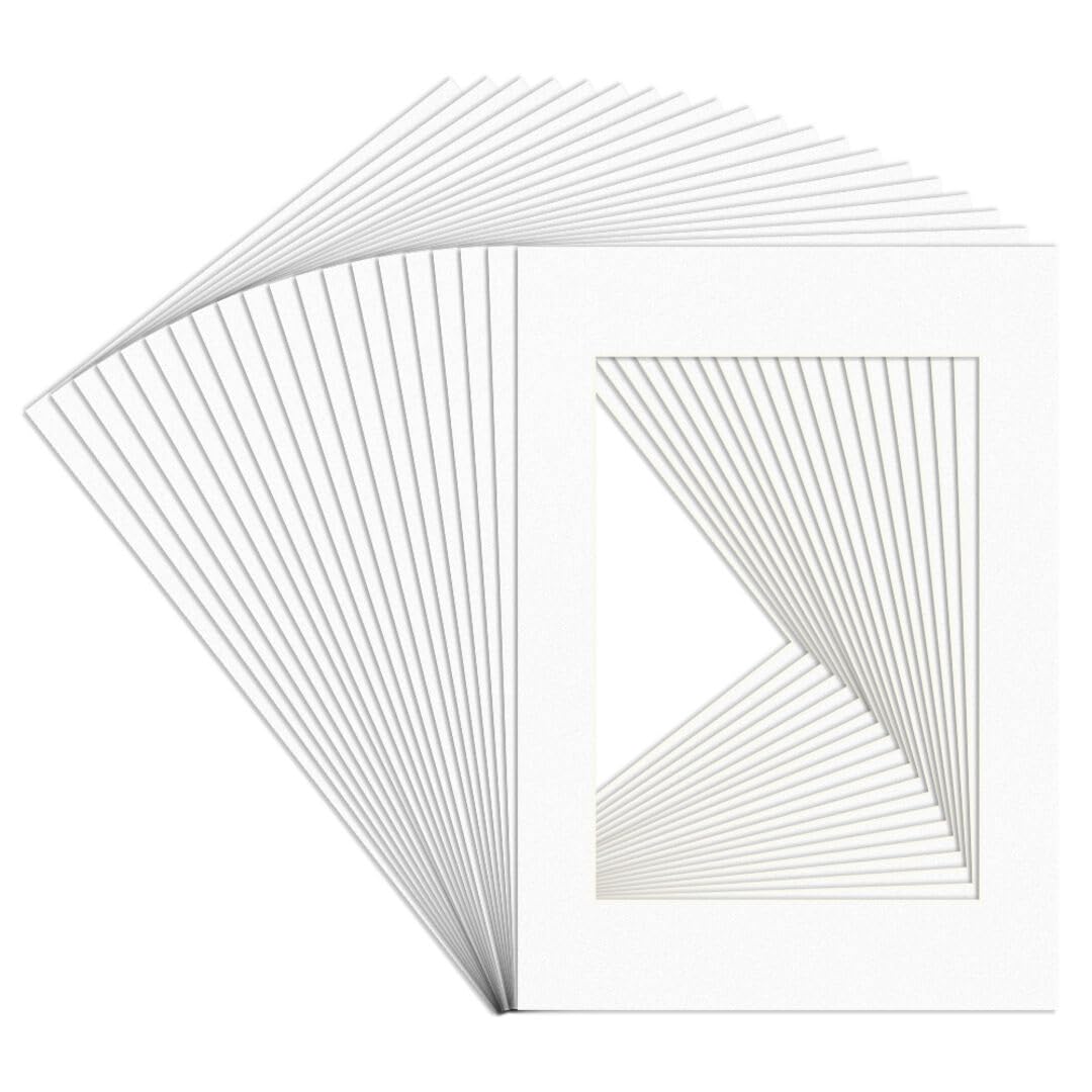 Procut Global A1 White Picture Mounts Board to Fit A2 Aperture Size - Photo Mount Card Ideal for Prints, Artwork, Crafts & Certificates - Sizes & Colors Available - Pack of 20