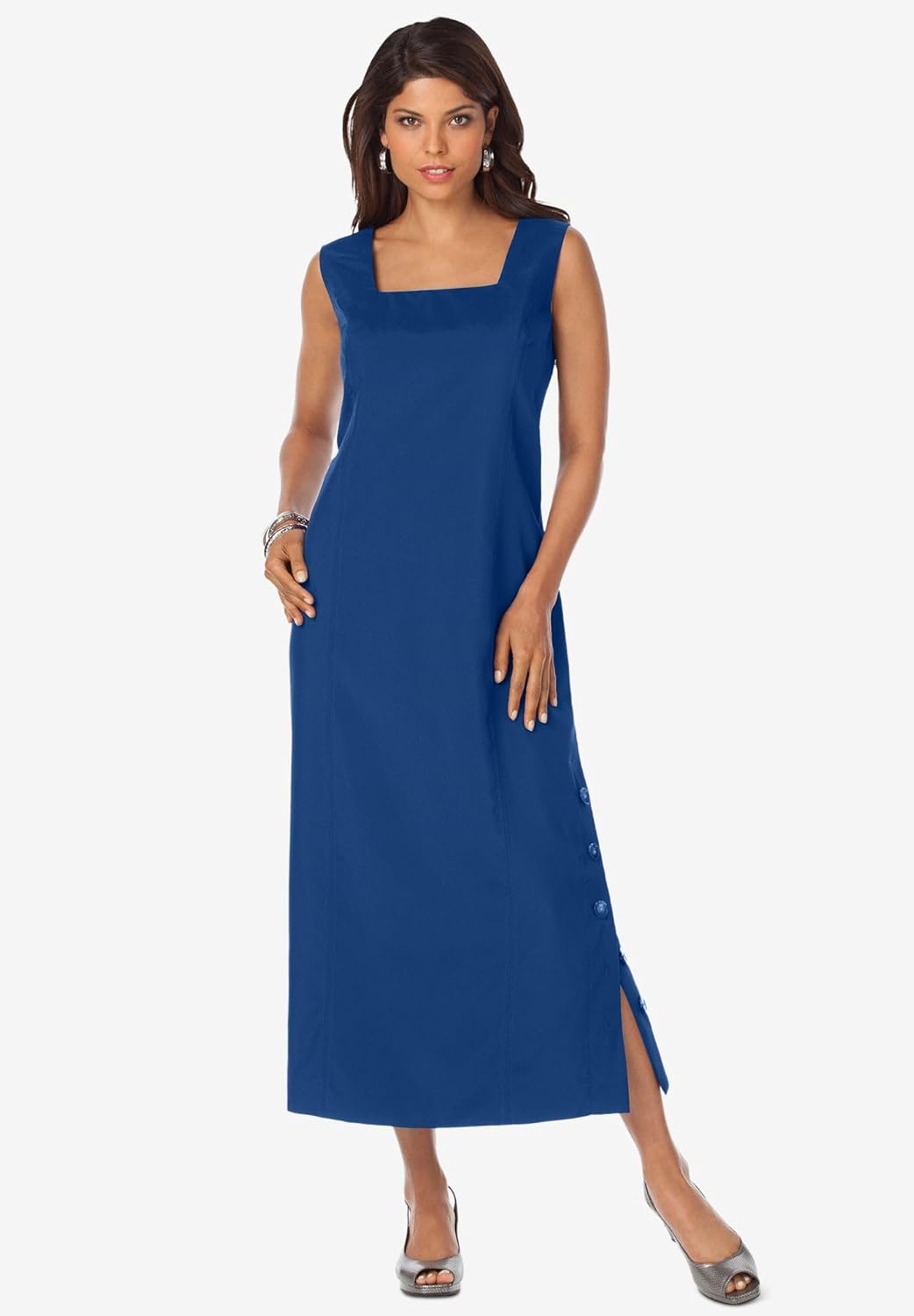 Roaman's Women's Plus Size Side Button Suit Jacket Dress