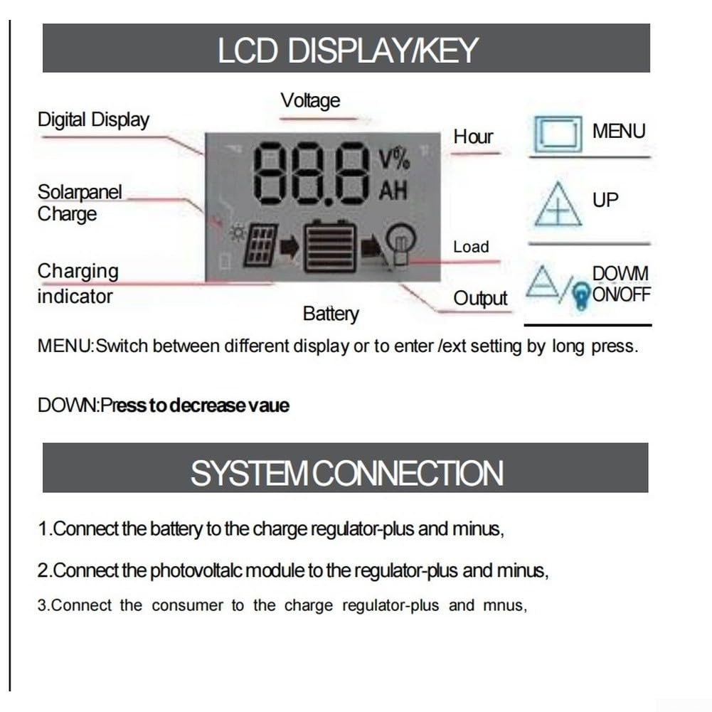Controlador para carga Solar 12V para Batería Litio Controlador
