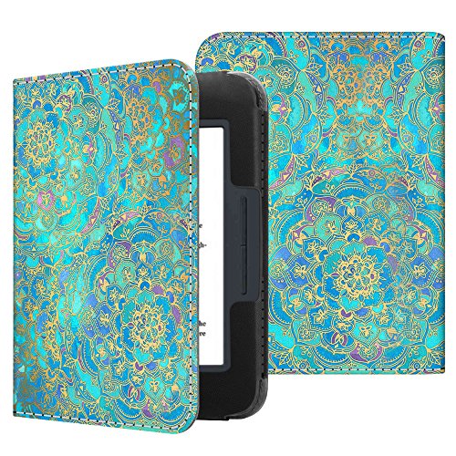 Fintie Case For Nook Glowlight 3, Slim Fit Premium Vegan Leather Folio Cover For Barnes And Noble Nook Glowlight 3 Ereader 2017 Release Model# Bnrv520, Shades Of Blue #TOP18