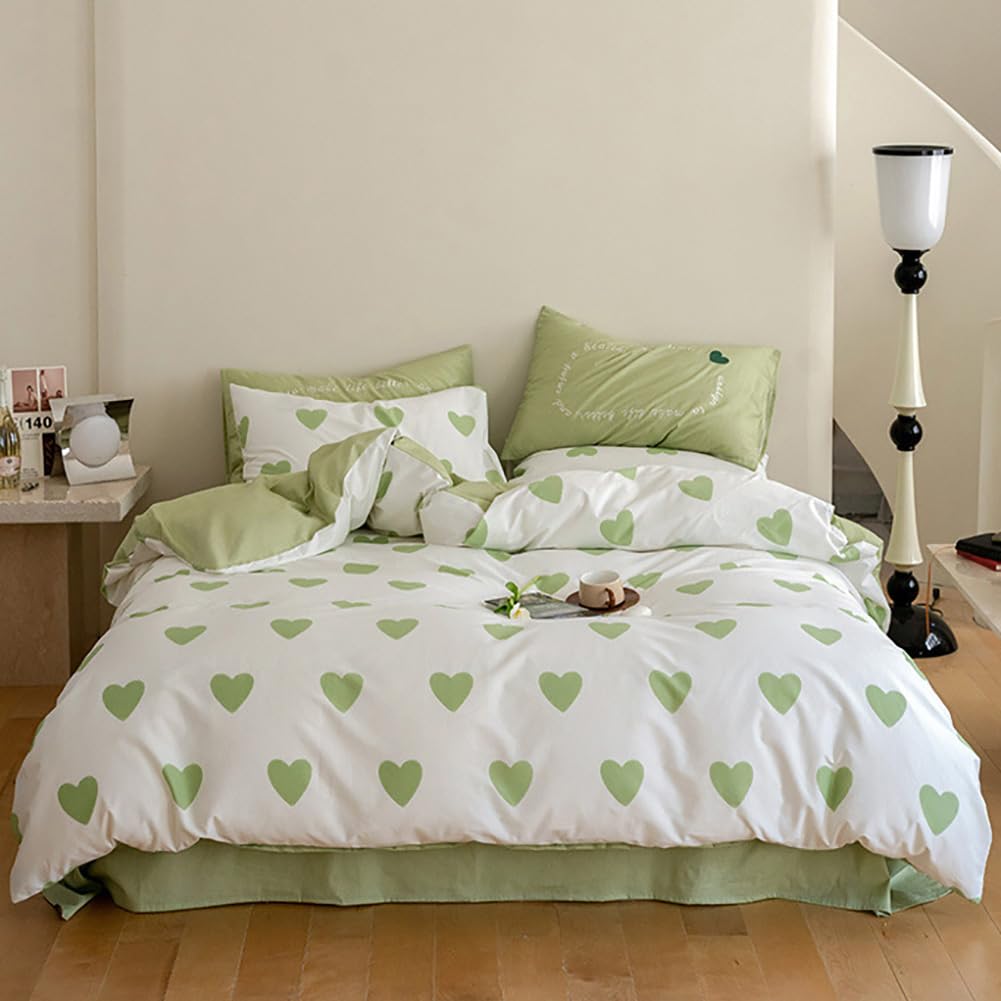 Nayoroom Bettwäsche Herzen Muster Bettbezug Microfaser Bettwäsche Set und Kissenbezug 80x80cm