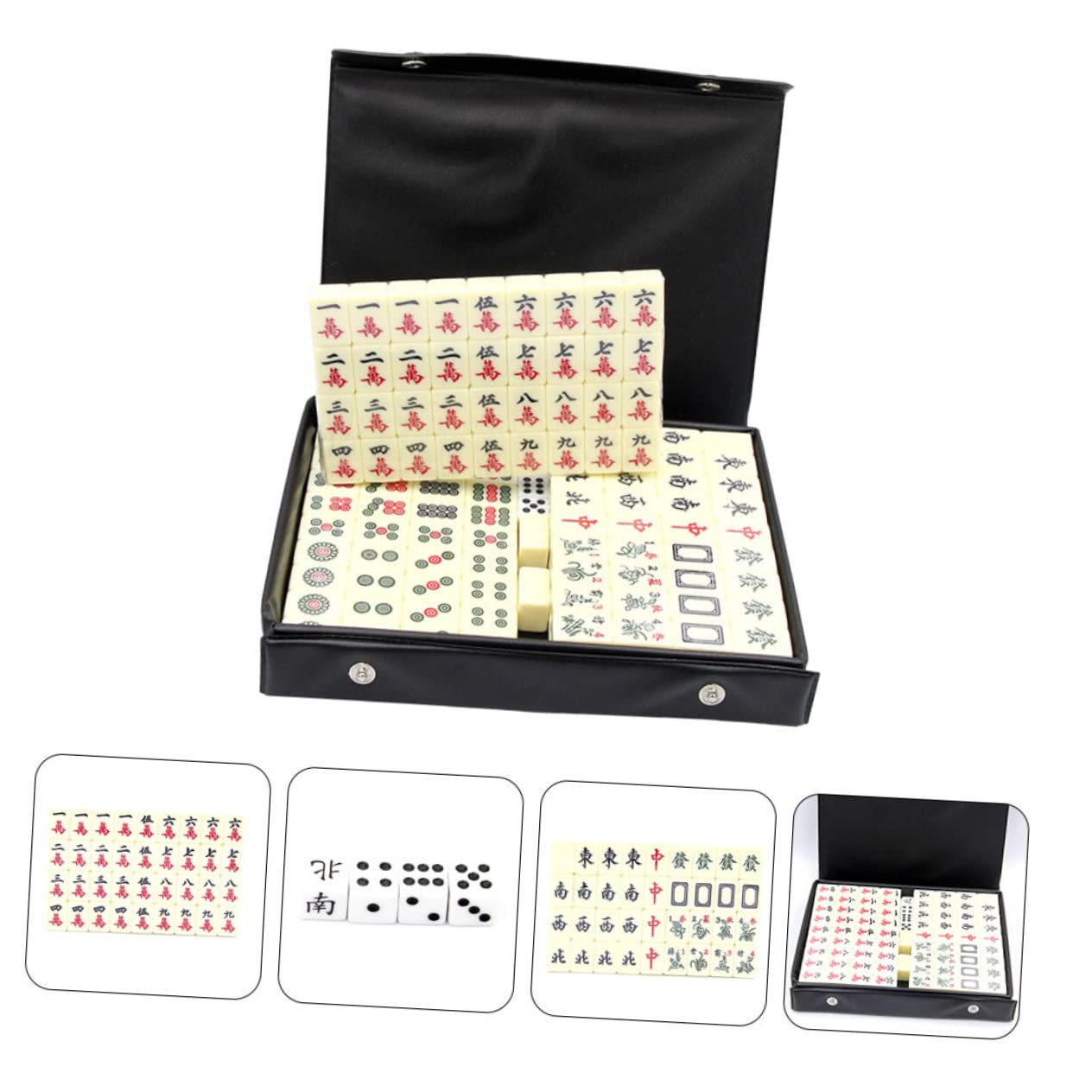 Kompaktes Reisespielzeug Mahjong Satz 1 Satz PVC Traditionell | Kleiner Format, für Party und Camping, Transportabel für Unterwegs, Fördert Logisches Denken