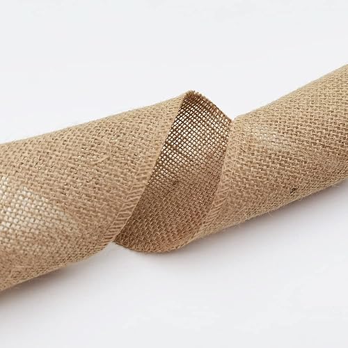 Miniatura 3 de INSPIRELLE Rollo de tela de arpillera natural de 4" 10 yardas de cinta de yute para envolver regalos, proyectos de manualidades, decoración de boda