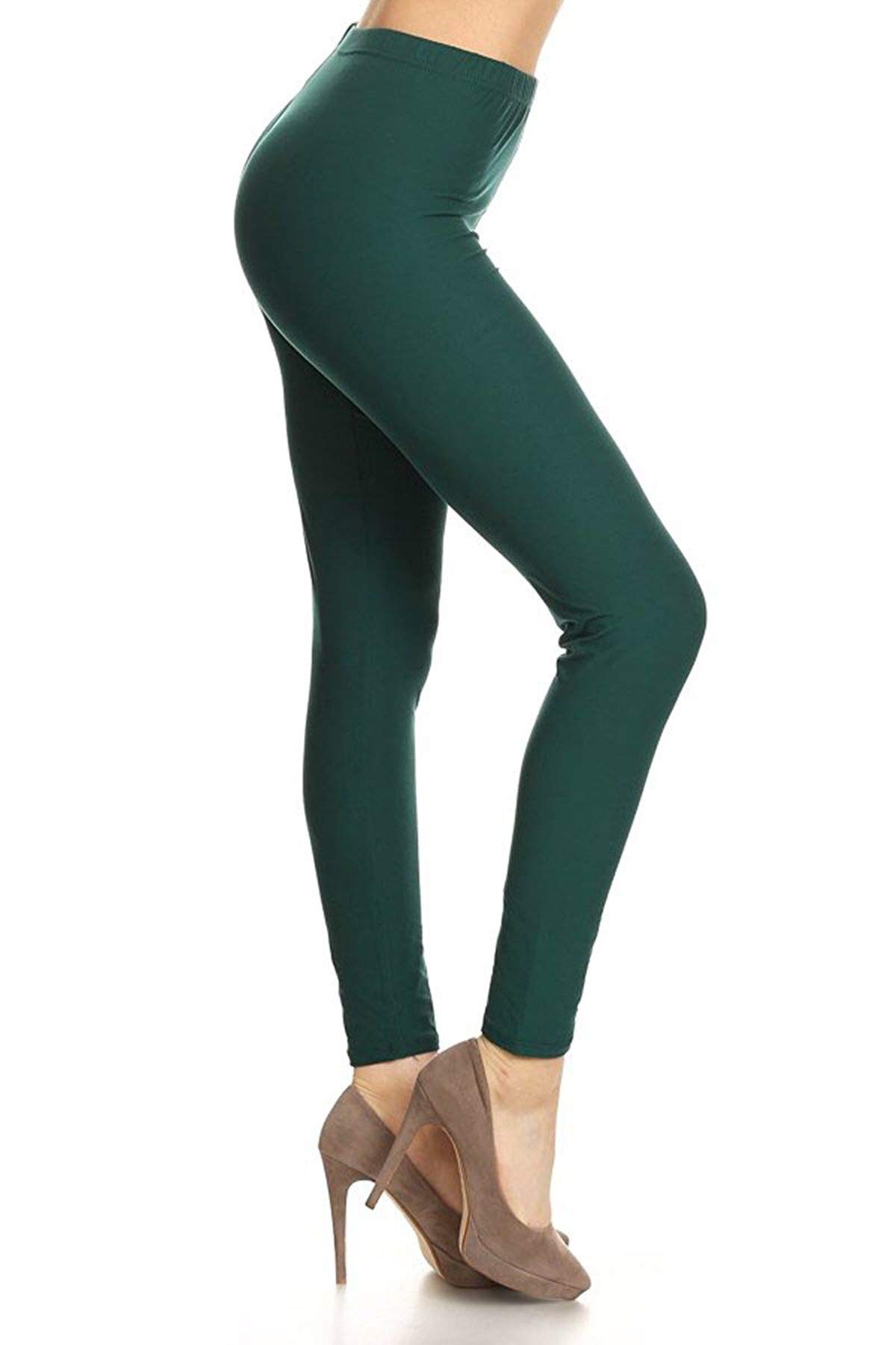 Leggings Depot Women's High Waisted No-Roll Leggings, 1" Waistband