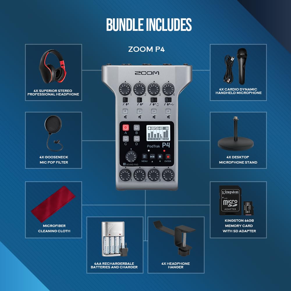 DTM・DAW ZOOM PodTrak P4 PodTrak P4 Podcast Recorder | Buy Now | ZOOM