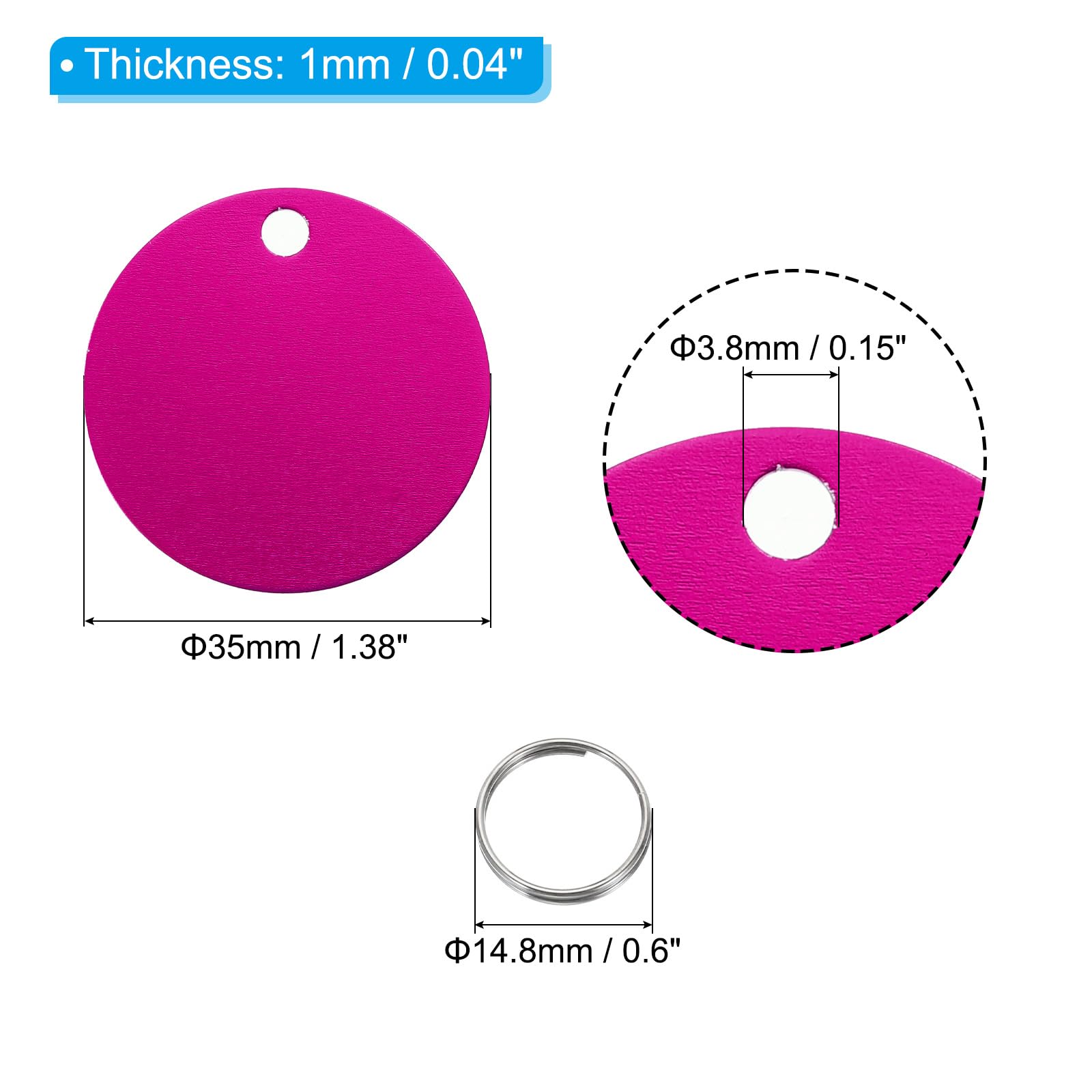 PATIKIL Aluminum Blank Tags 1.4 Inch - Image 2