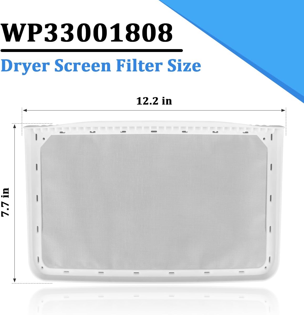 WP33001808 Dryer Lint Filter Screen Compatible with Whirlpool Maytag Dryer Replacement 33001808 AH2035632 PS2035632 MDG7500 MDG7600 MDG5500 MDE7500 MDE5500 MDE4000 Dryer Parts Lint Trap