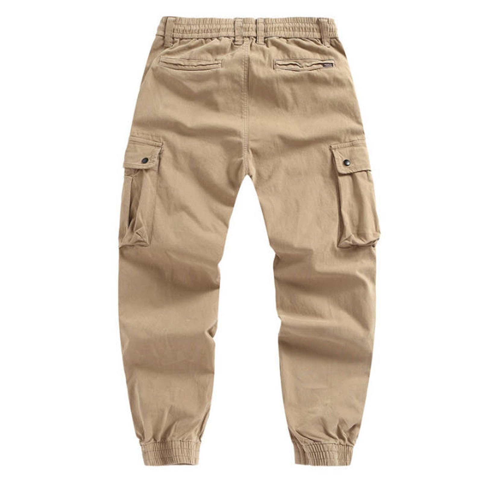 Pantaloni Cargo Casual, alla Moda, in Tinta Unita, con Tasche, da Indossare