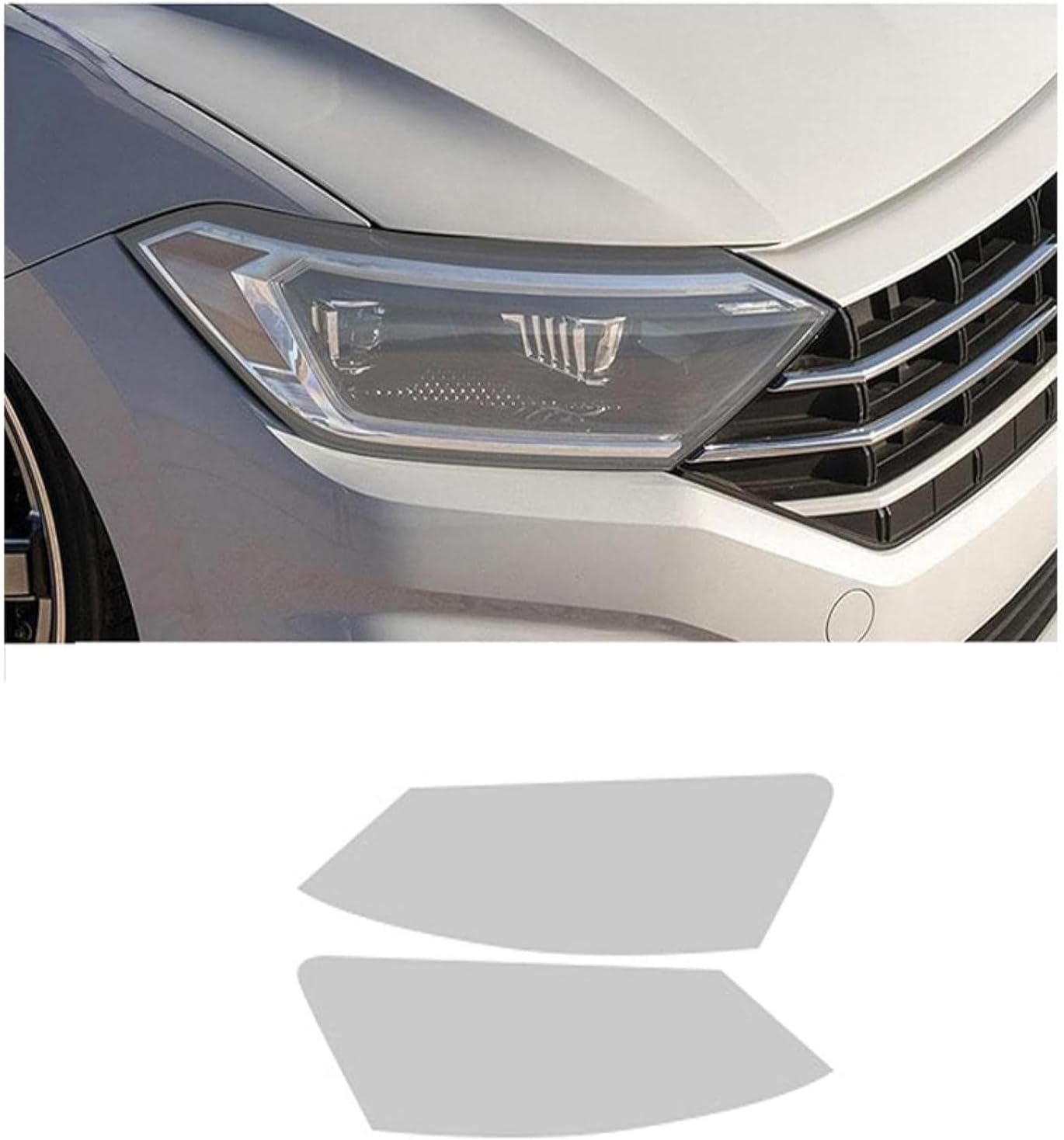 SamLng Car Front Light Film for VW for Jetta A7 2018 2019 2020 Car Headlight Film Front Light Transparent Blackened Moulding Vinyl Protection Sticker Car Light Film