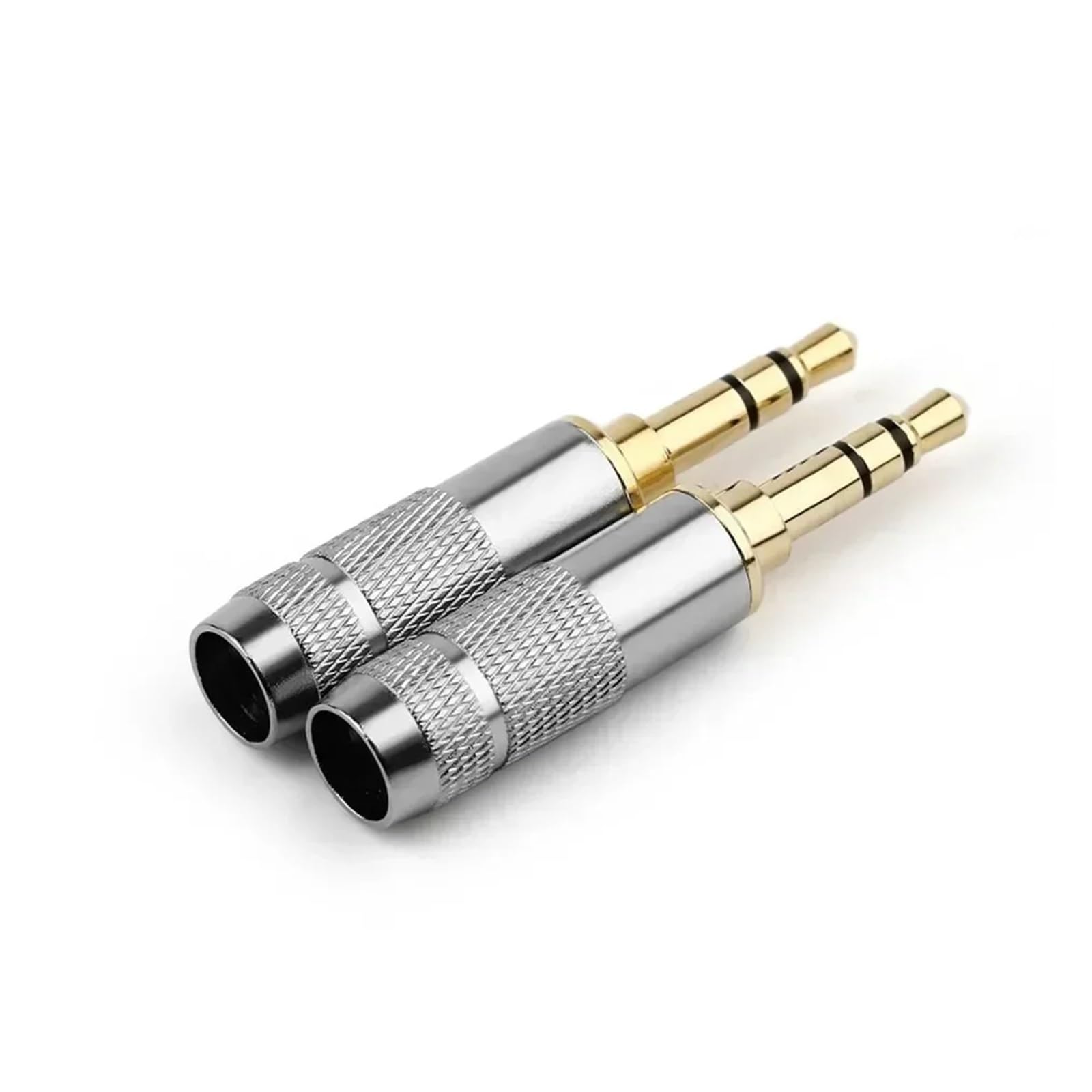 Connettori audio fai da te da 3,5 mm, 2/5/10 pezzi, connettore e 4 poli, cavo di aggiornamento per cuffie HiFi, connettore stereo, 5, terminale altoparlante da saldare HCHDTDT (argento, 2 pezzi)