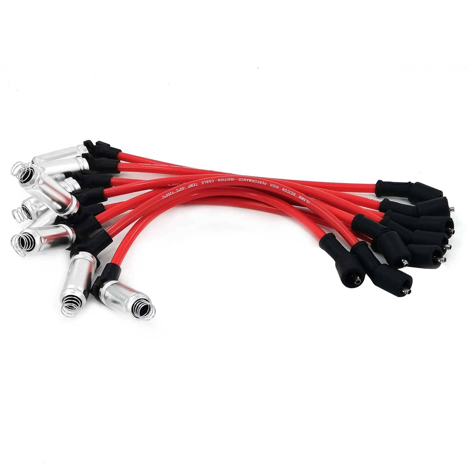 8Pcs 48322 Spark Plugs Wires + 8Pcs 41962 Spark Plugs Set, for