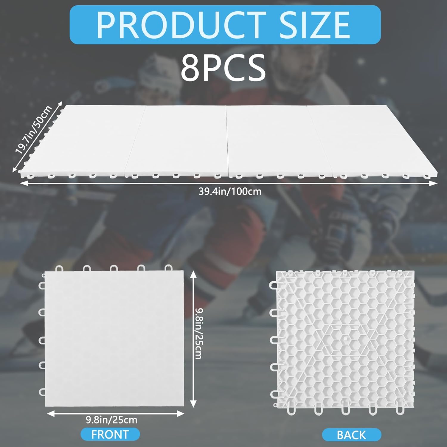 8 PCS Hockey Floor Tiles Mats, Interlocking... 11 8 PCS Hockey Floor Tiles Mats, Interlocking...