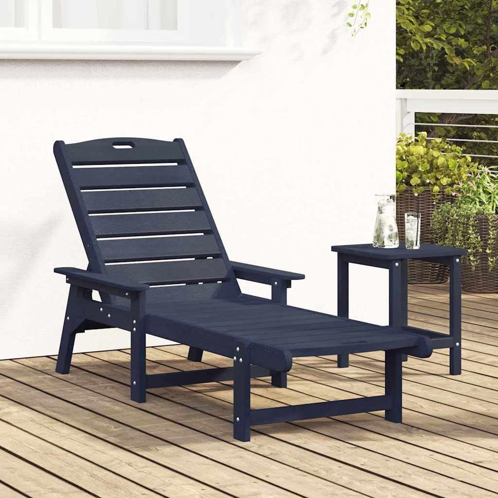 Leżak granatowy 195,5 x 53 x 98,5 cm HDPE