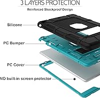 Vista 3 de Rantice Funda para iPad de 9ª generación, funda para iPad de 8ª generación, funda para iPad de 7ª generación, funda híbrida a prueba de golpes