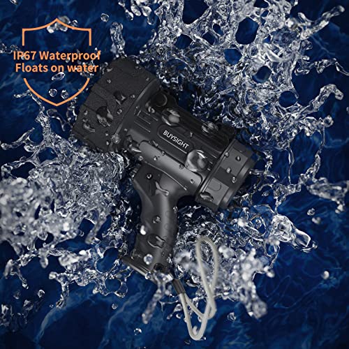 Buysight Rechargeable Spotlight Flashlight,180000 Lumens Hand Held Spotlight Waterproof Flashlight Hunting Lamp With Red Filter (Graphite Black) #TOP1