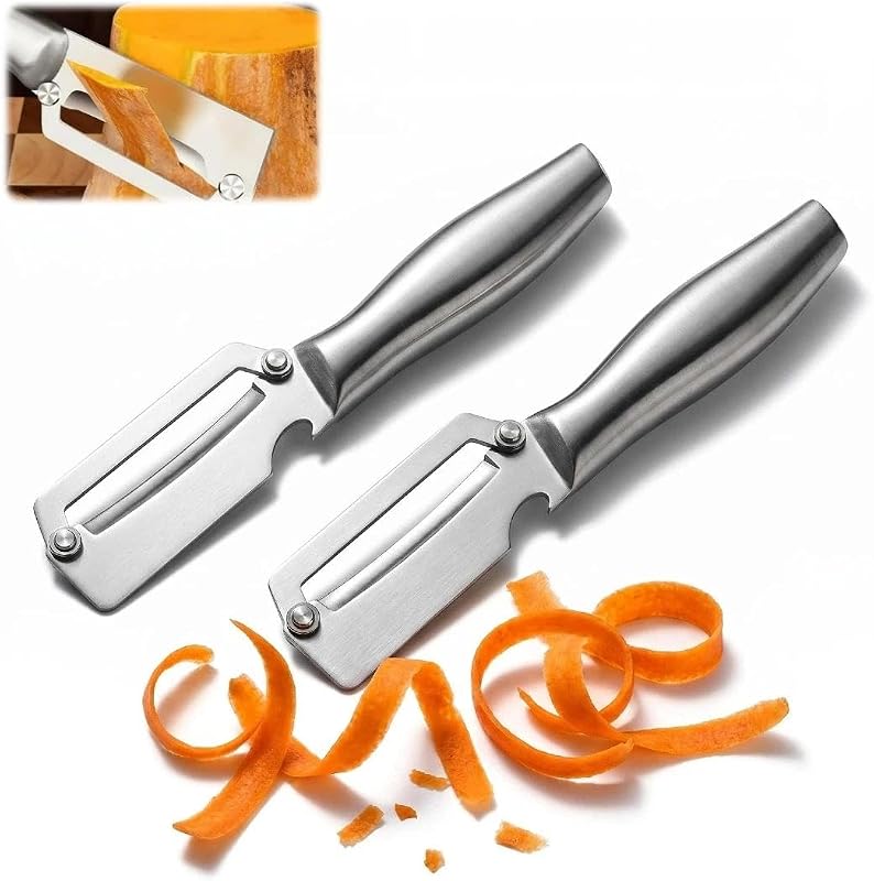 2-Pack Stainless Steel Vegetable Peeler Set - Zero Flex Professional Peelers, Commercial Grade Fruit & Vegetable Peelers for Kitchen, Dishwasher Safe, Rust Resistant​