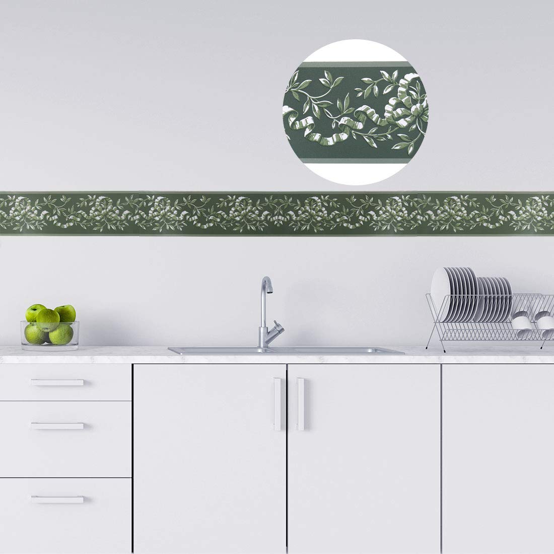 3D Wandpapier-Bordüre Selbstklebend - Elefant Design Braun