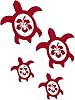 DRed Hibiscus Sea Turtle Family of Four Decal Vinyl Sticker Graphics|UR Impressions|for Cars Trucks SUV Vans Motorhomes Walls Windows|Dark RED|7.5 X 6.5 inch|URI059-DR