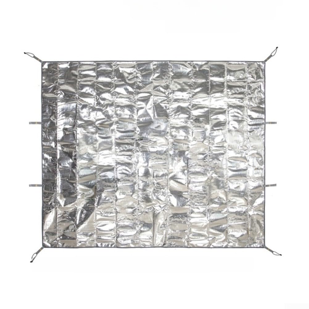 DystopiaWorld Waterproof PE Aluminum Foil Camping Ground Sheet with Moisture-Proof Insulation and Portable Folding Design for Outdoor Picnic and Hiking Use(160 * 200cm)