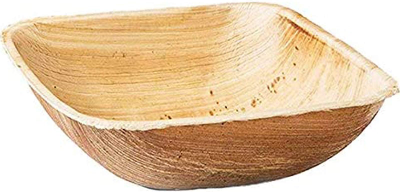 Kitchen Kemistry Premium Organic Palm Leaf Disposable Ecofriendly Party Essential Square Bowl 3"- Pack of 25 Pcs