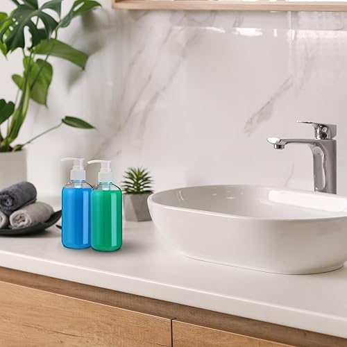 Miniatura 5 de Gerrii 60 botellas vacías de plástico de 8 onzas líquidas, botellas de plástico transparentes recargables con dispensador, contenedor de viaje