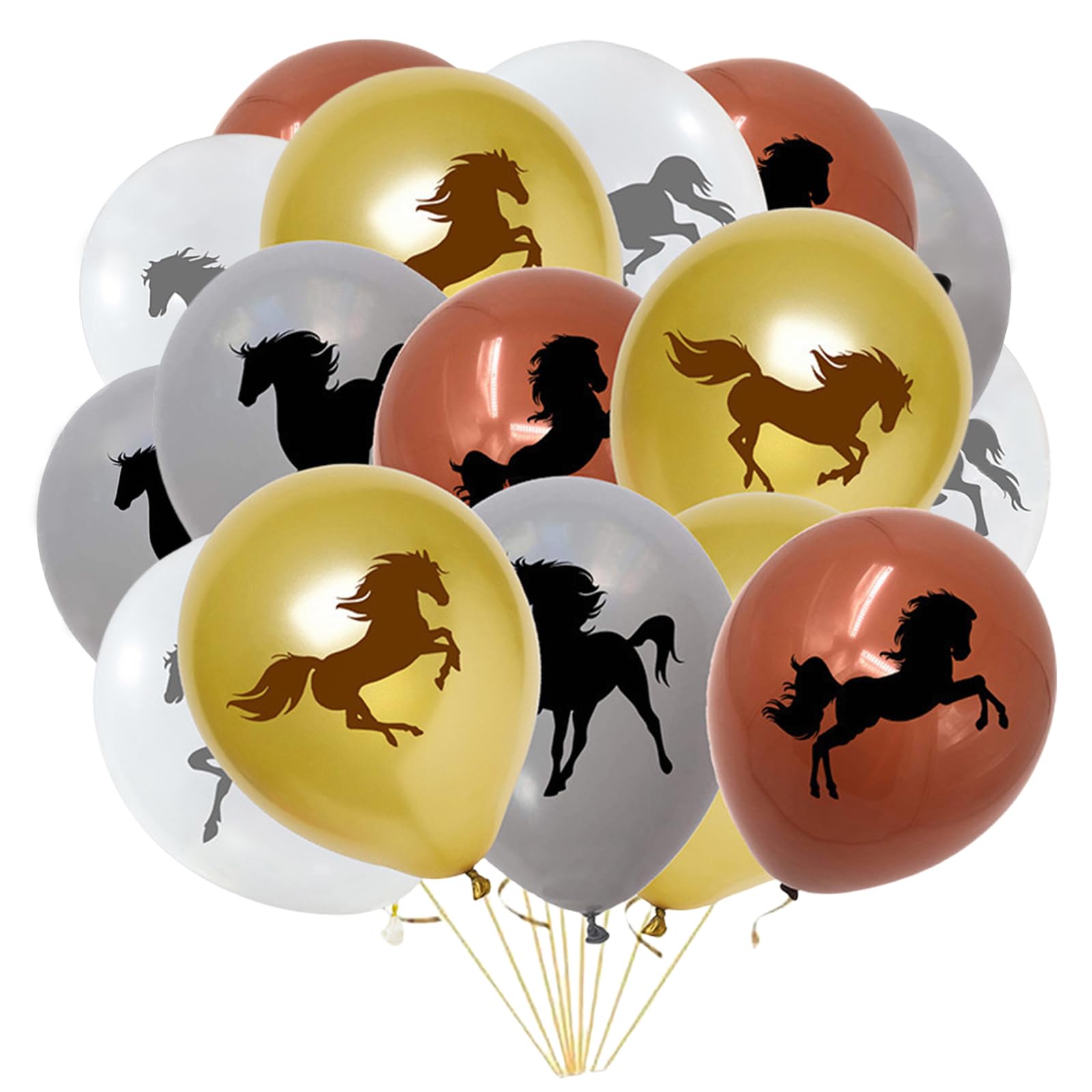 Mezrkuwr 16 globos para decoración de cumpleaños, diseño de caballos, globos de cumpleaños infantiles, decoración de cumpleaños para niños y niñas