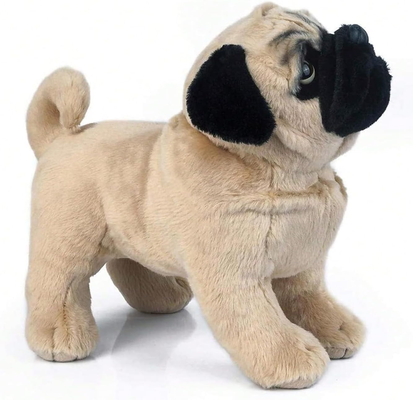 Brown Pug Dog Stuffed Animal, 12 inch Pug Dog Plush Toy Lifelike Dog Stuffed Animals for Birthdays, Christmas, and Home Decor (Brown) - Image 2