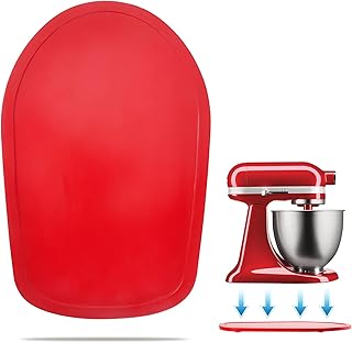 Mixer Slider Compatible with Kitchen aid Bowl Lift 4 .5-5 Qt Stand Mixer Pine Wood - Kitchen Countertop Storage Mover Sliding Caddy for Kitchen Aid 4 .5-5 Qt Mixer (4 .5-5 Qt -Red)