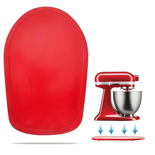 Mixer Slider Mat for Tilt Head Kitchen Aid 4.5-5 Qt Stand Mixer, Appliance sliding mat for kitchenaid Artisan 4.5-5 Qt, Countertop Storage Accessories Mixer Moving Tray Attachments (Red)