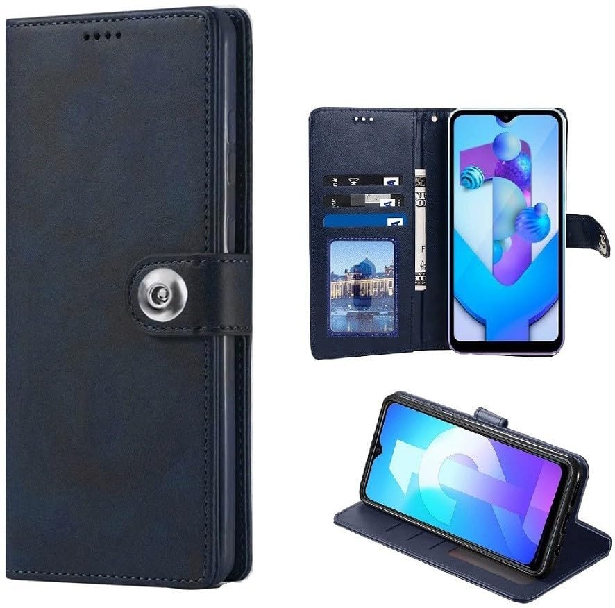 KashiVerse Genuine Leather Inside Back TPU Wallet Button