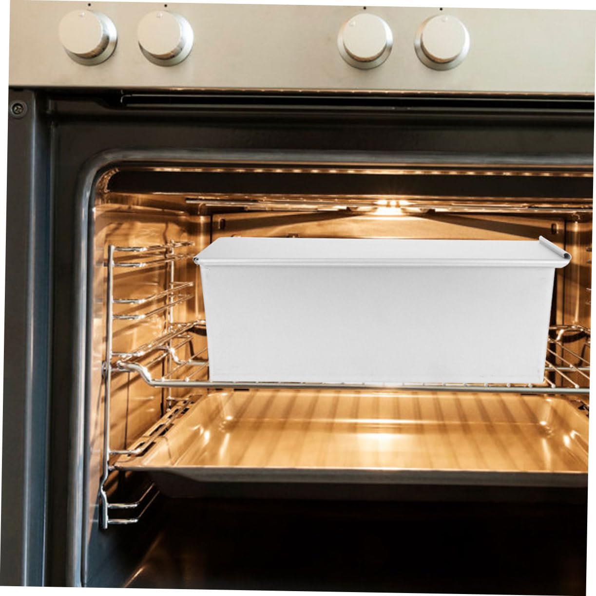 Molde Plata Antiadherente con Tapa Pan de Aleación para Aluminio | Gran Capacidad, Conducción Rápida del Calor, Calentamiento Uniforme, para Hornear Pan en Reuniones Familiares