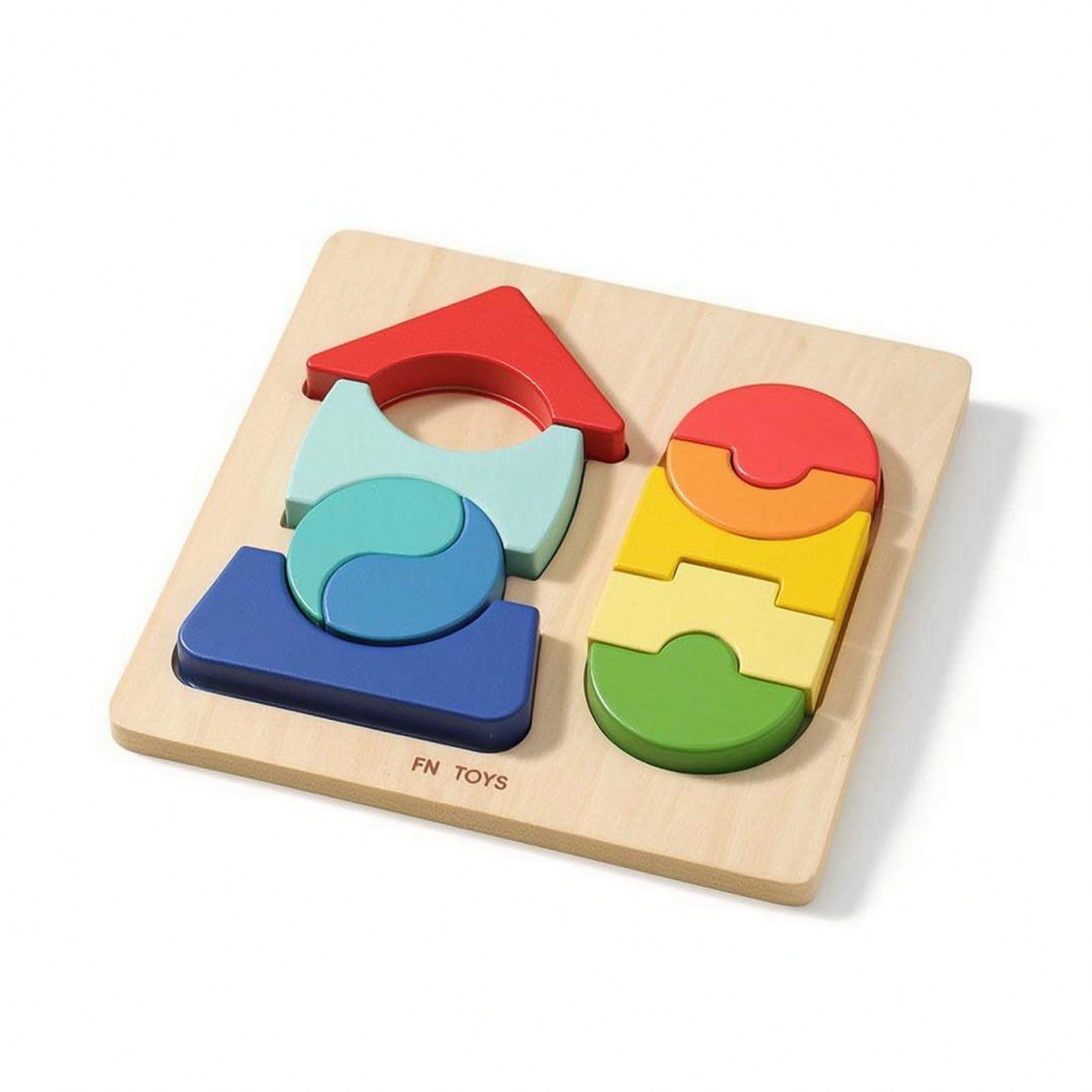 TISHITA Puzzle Enfant Bois Formes Couleurs Géométrique Jouet Éducatif Motricité Fine Développement Cognitif Apprentissage Ludique Activité Manuelle Salon