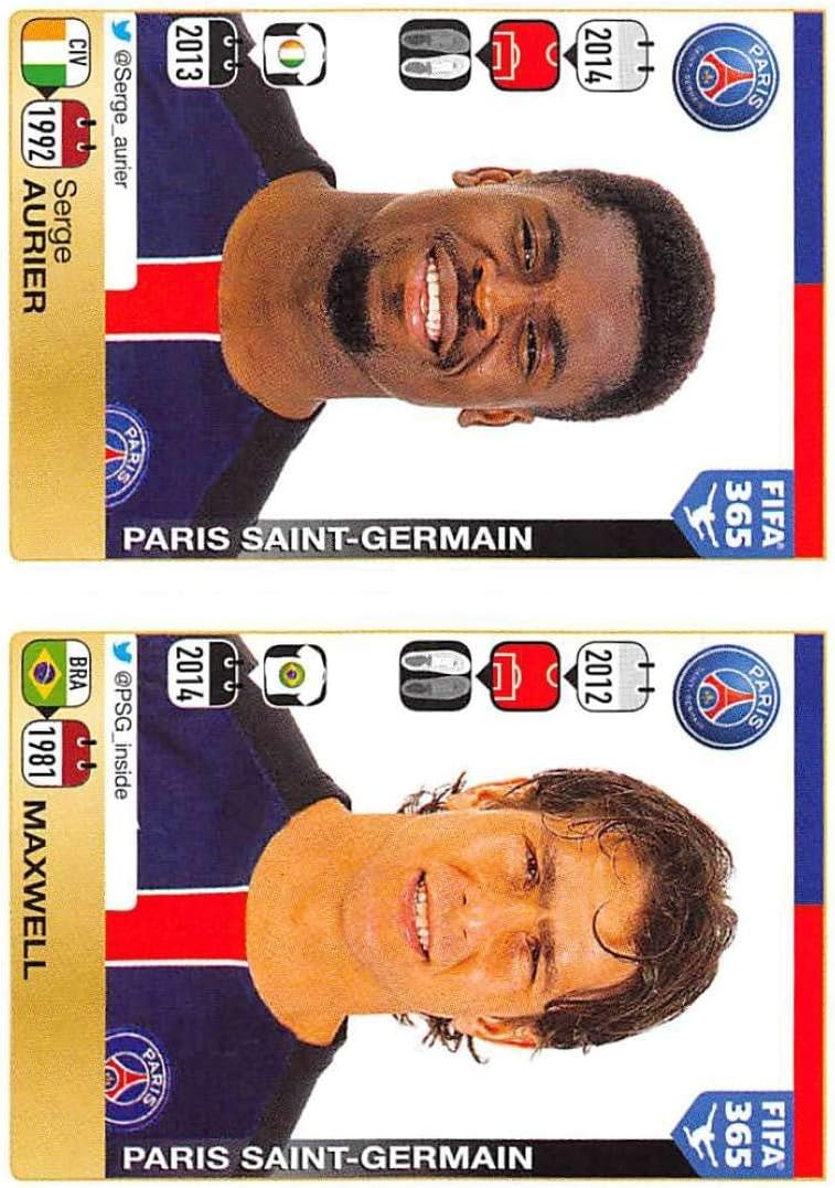2015-16 Panini FIFA 365 Stickers #438-439 Serge Aurier/Maxwell