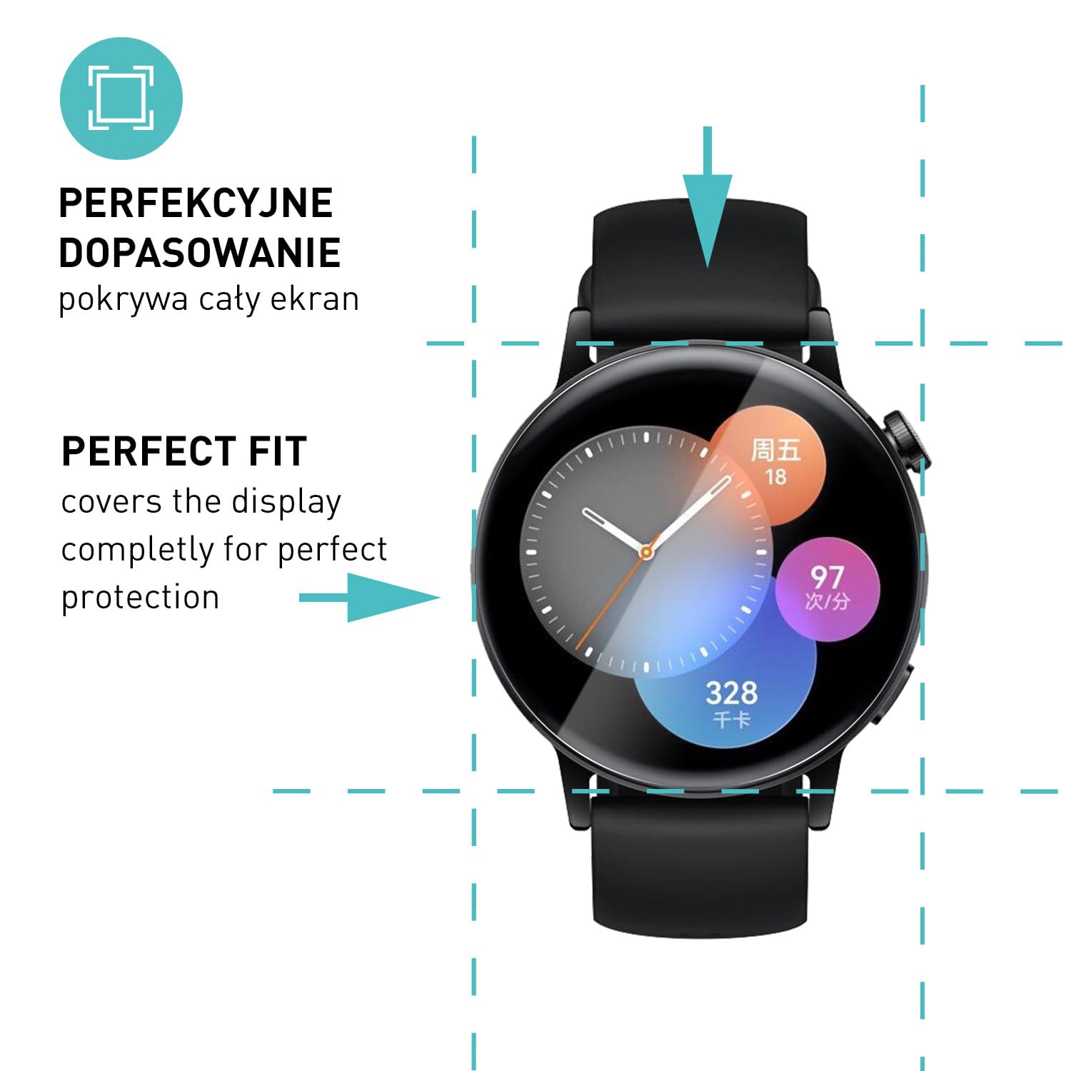 smartect Folia Ochronna TPU [3 Sztuki, Clear] dla Huawei Watch GT 3 42mm, Zakrywa cały wyświetlacz, Ochraniacz Ekranu bez Pęcherzyków, Bez Odcisków palców