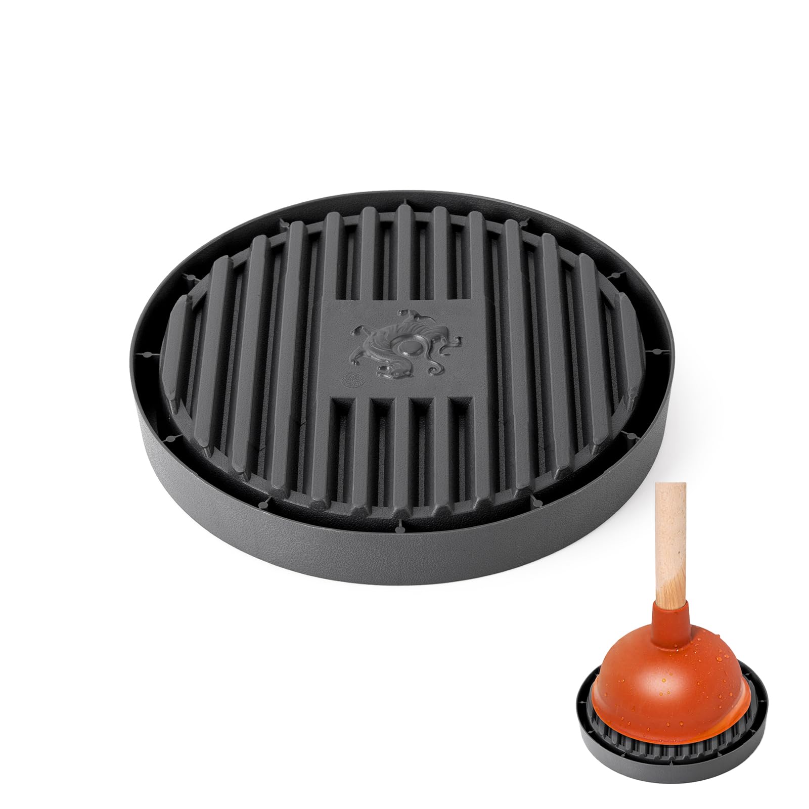 plunger tray - plunger mat air drying mat for toilet plunger - plunger holder catches drips - wicks water from plunger and dries quickly toilet plunger holder only