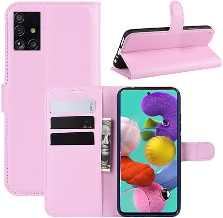 Capa Capinha Carteira 360 Para Samsung Galaxy A51 com Tela de 6.5Polegadas  Case Couro Flip Wallet - Danet (Rosa) | Amazon.com.br
