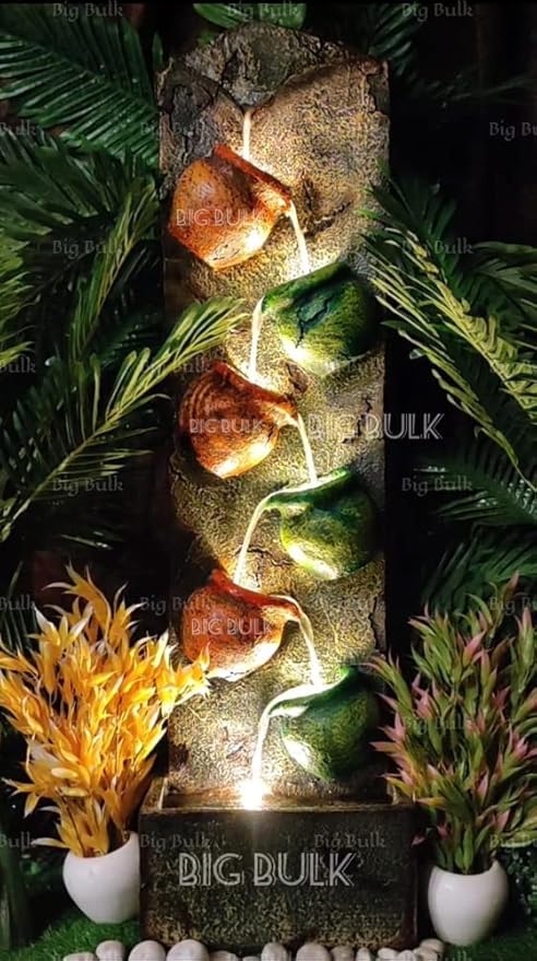 Big Bulk Big Matki Indoor Fountain Outdoor Fountain with Led Lights for Home Decor and Office Decoration Or Gifting/Anniversary (Multi: 33 x 23 x 111)