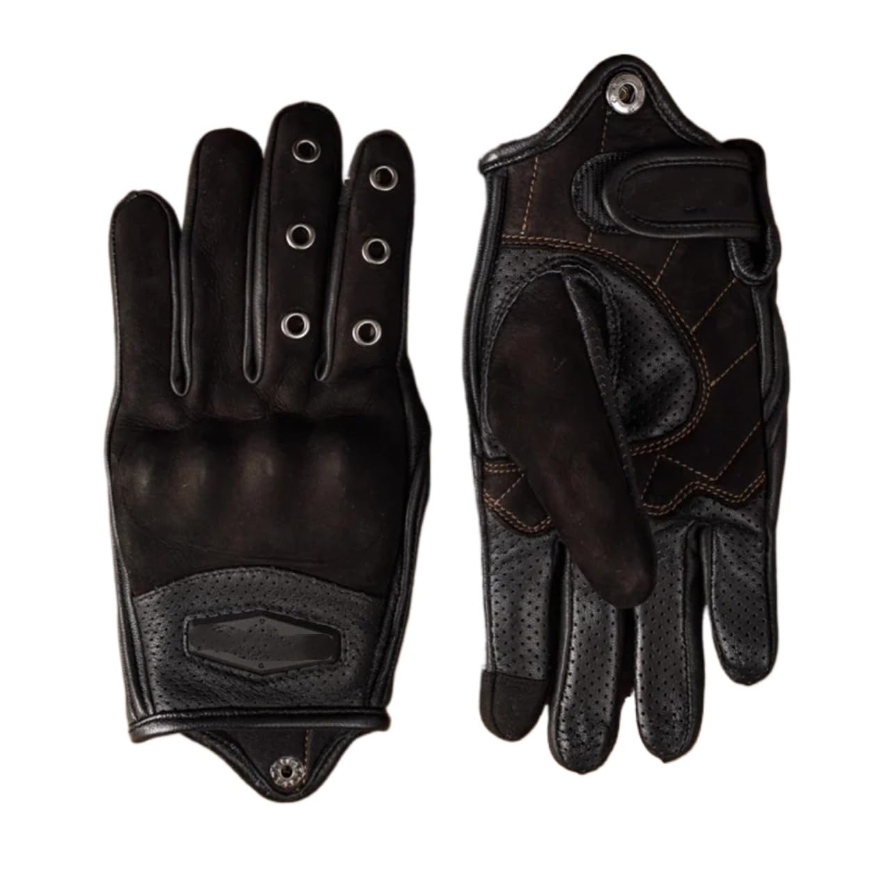 Genérico Compatible con Guantes de Montar de Cuero Vintage MR Motor | Armadura antiarañazos for hombres mujeres verano senderismo escalada ATV