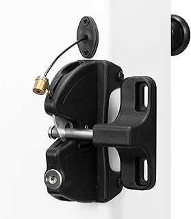 Key Lockable Two-Sided Gate Latch for Outdoor Fence, Operates 2 Side of The Gate for Square Frame Post, Rustproof Fence Latch Gate Lock for Metal, Wood, Vinyl Fence Gates,Gate Hardware,Black Finish