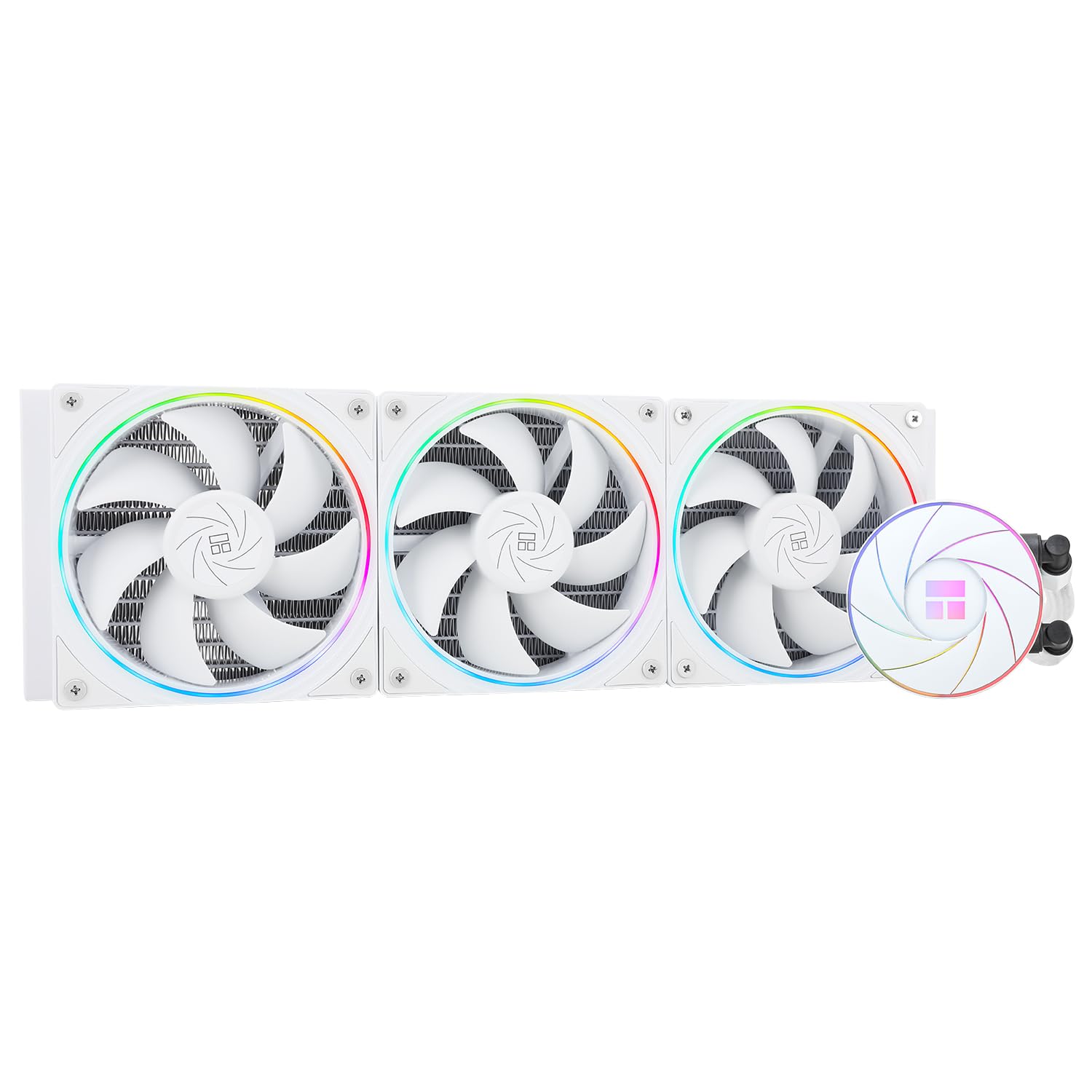Aqua Elite 360 White ARGB V2 CPU Water Cooler, 360 Aio CPU Cooler, 3*TL-S12W PWM Fan, S-FDB Bearing, ARGB Fine Bezel Effect, for AMD/AM4/AM5, Intel LGA1150/1151/1200/2011/1700/2011